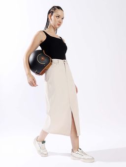 High Star - Cream Cotton Skirt