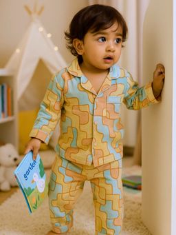 The Boo Boo Club - Unisex Multicolor Cotton Muslin Printed Nightsuit for Baby