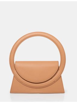 PUBLIC DESIRE - The Top Handle Tan Pu Circlur Handle Grab Handbag