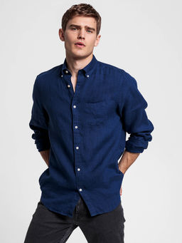 GANT - Blue Solid Casual Shirt
