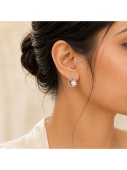 RUHA JEWELS - Luna Pearl Orbit Earrings