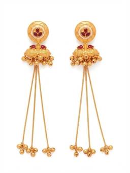 VENI - Red Brass Gold-Plated Earrings