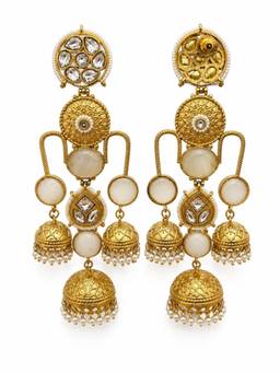 VENI - White Brass Gold-Plated Earrings