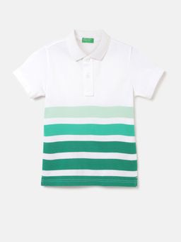 United Colors of Benetton - Regular Fit Polo Neck Striped T-Shirt