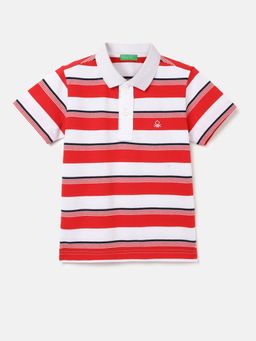 United Colors of Benetton - Regular Fit Polo Neck Striped T-Shirt