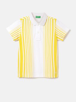 United Colors of Benetton - Regular Fit Polo Neck Striped T-Shirt