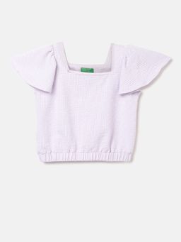United Colors of Benetton - Regular Fit Square Neck Textured Top