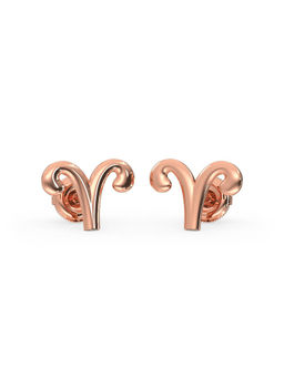Candere by Kalyan Jewellers - 14K Rose Gold Aries Stud Earring for Women