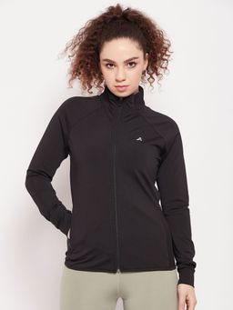 Athlisis - Women Black Reflective Strip Training Or Gym Sporty Jacket