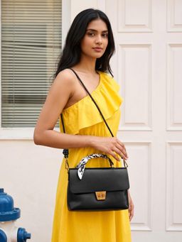 ROCIA - By Regal Black Women Smart Day Sling Bag With Detachable Strap