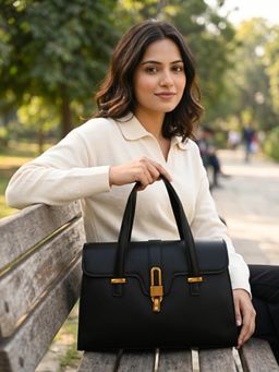 ROCIA - By Regal Black Women Classic Smart Day Handbag