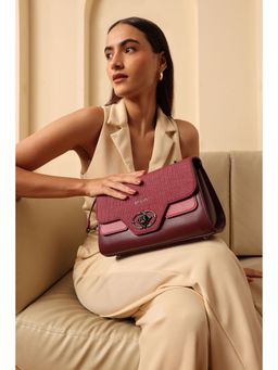 Bagabu - Women Burgundy Handbag With Detachable Strap