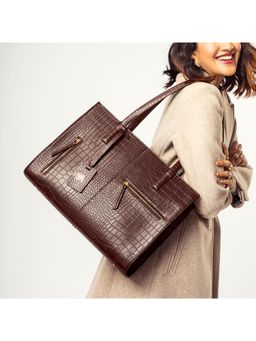 Strokes by Namrata Mehta - Mahogany Mystique Amira Tote Bag with Detachable Strap