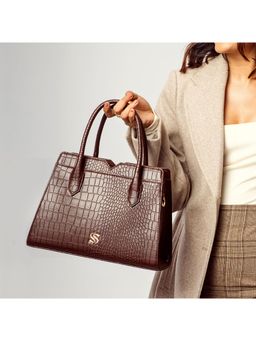 Strokes by Namrata Mehta - Mahogany Mystique Poise Handbag with Detachable Strap
