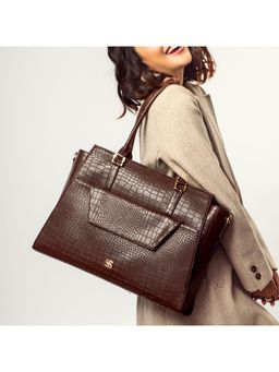 Strokes by Namrata Mehta - Mahogany Mystique Grande Tote Bag with Detachable Strap