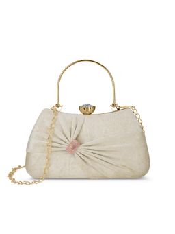 Lavie - Womens Sitara Handle Frame Clutch With Detachable Strap - Gold Metallic (S)