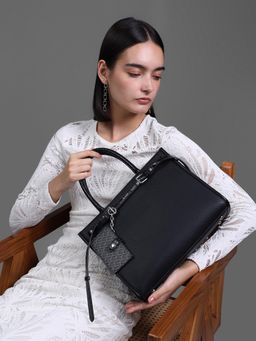 Kazo - Women Evelyn Tote Bag With Detachable Strap - Black (M)