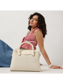 Fastrack - Ivory Gridelle Satchel Bag With Detachable Strap