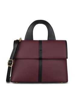 Lavie Signature - Women Nevada Flap Satchel Bag With Detachable Strap - Maroon (M)