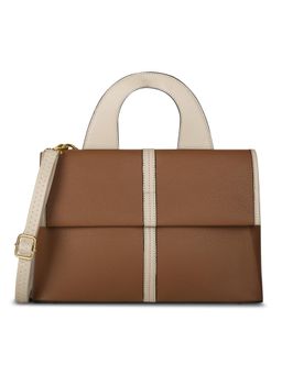 Lavie Signature - Women Nevada Flap Satchel Bag With Detachable Strap - Tan (M)