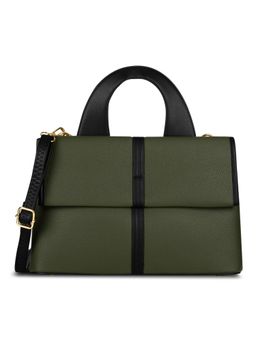 Lavie Signature - Women Nevada Flap Satchel Bag With Detachable Strap - Olive (M)