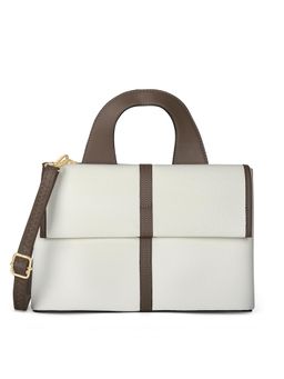 Lavie Signature - Women Nevada Flap Satchel Bag With Detachable Strap - Off White (M)