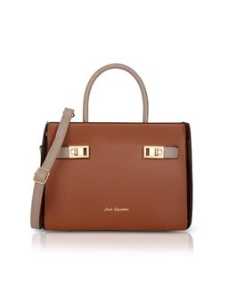 Lavie Signature - Women Delphia Satchel Bag With Detachable Strap - Tan (M)