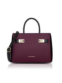 Lavie Signature - Women Delphia Satchel Bag With Detachable Strap - Wine (M)
