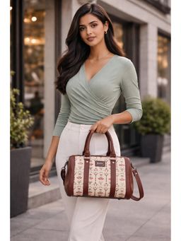 Sibia Bags - Madhubani Print Handbag With Detachable Strap