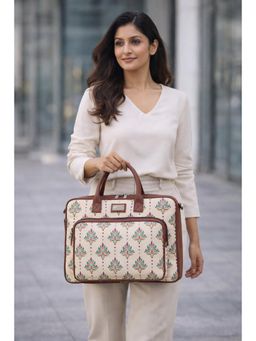 Sibia Bags - Tirumala Kalamkari Laptop Bag With Detachable Strap