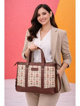 Sibia Bags - Madhubani Print Handbag - Khaki