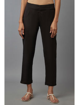 W - Black Solid Slim Pants