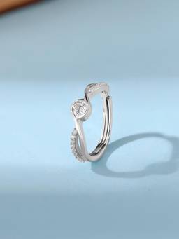 Ornate Jewels - 925 Hallmark Cubic Zirconia Solitaire Adjustable Ring for Women & Girls