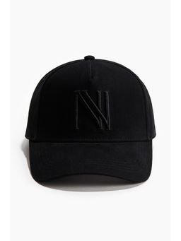 H&M - Men Black Motif-Detail Cotton Twill Cap