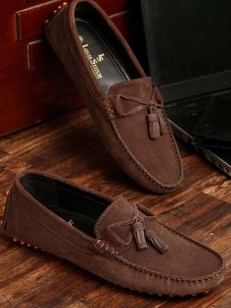Louis Stitch - Brown Italian Suede Leather Tassel Penny Loafer