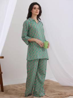 HOUSE OF COMFORT - Phoolwari Blue Co-Ord Set