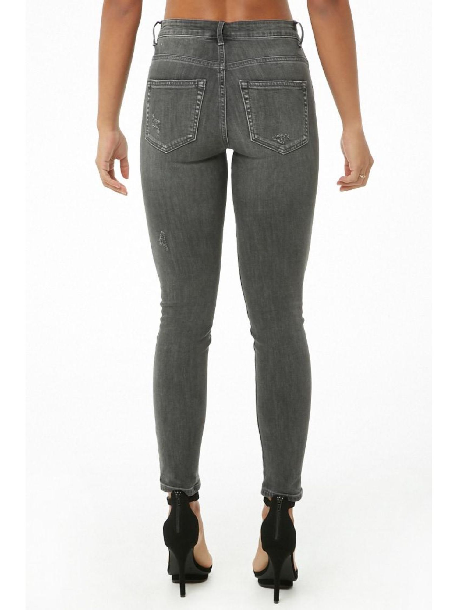 Buy Forever 21 Black Solid Jeans Online 