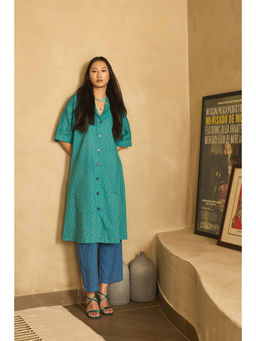 Prakriti Jaipur - Green Oversized Kurta
