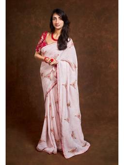 Banka Silk - Agni Triangular Motifs Saree without Blouse