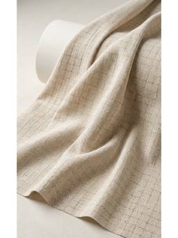 Banka Silk - Beige Check Dobby Pure Linen Dress Material