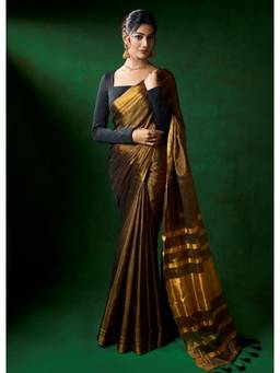 Banka Silk - Sparsh Gold Woven Saree without Blouse