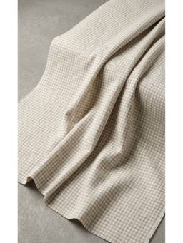 Banka Silk - Beige Houndstooth Linen - Iconic Heritage Pattern Dress Material