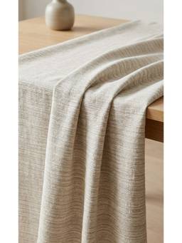 Banka Silk - Beige Linen Cotton Poly Blend - Versatile Comfort Weave Dress Material