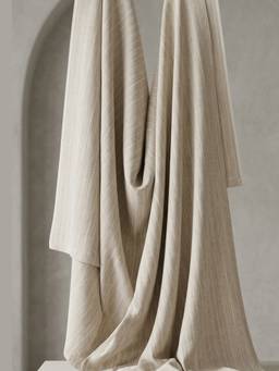 Banka Silk - Beige Cotton Linen Blend - Natural Comfort Weave Dress Material