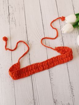 Velvery - Crochet Orange Scallop Design Cotton Headband