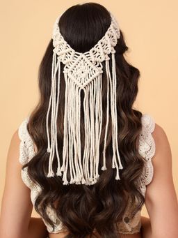 Velvery - Girls Bohemian Macrame Veil Cotton Tiara