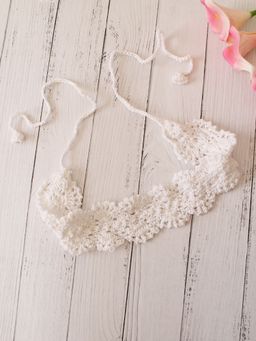 Velvery - Crochet White Scallop Design Cotton Headband