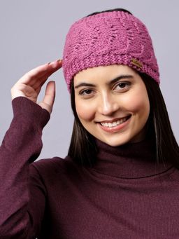 Velvery - Hand-Knitted Purple Woven Acrylic Headband