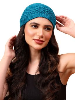 Velvery - Hand-Knitted Blue Merino Wool Headband