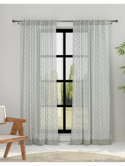 Fabindia - Blue Beige Coromandel Cotton Woven Curtain
